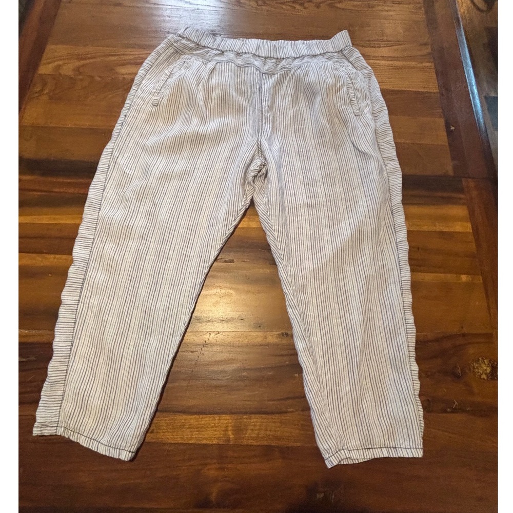 Hei Hei Anthropologie Women XL Striped Relaxed Elastic Waist Pants Blue White